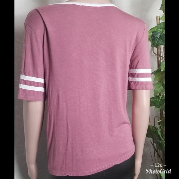 Moral Fiber | Pink and White Retro Style Ringer Tee - Picture 3 of 6